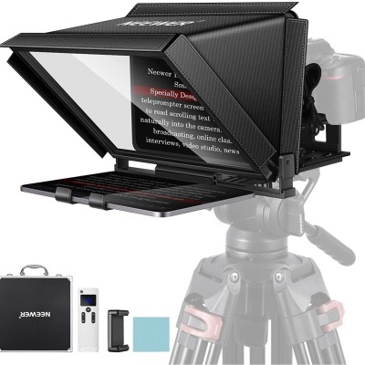 Teleprompter para câmaras Neewer com acessórios e estojo