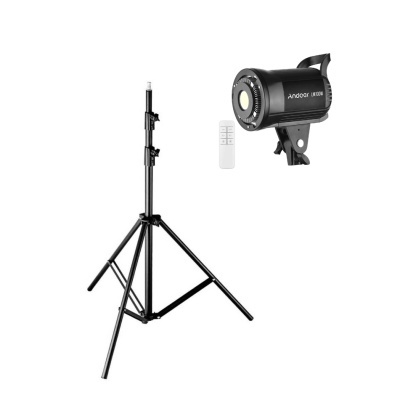 Conjunto de iluminação de estúdio com tripé, luz preta Vortex 100B e comando remoto branco