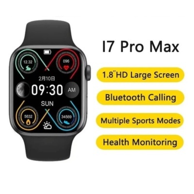 Relógio inteligente I7 Pro Max com ecrã HD grande e funções de saúde