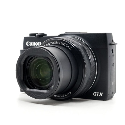 Máquina fotográfica digital Canon G1X preta com lente zoom