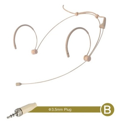 Microfone de cabeça bege com conector 3,5mm plug tipo B