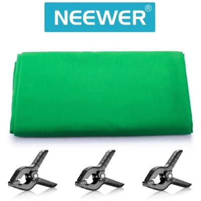 Tecido verde e três grampos pretos com logo NEEWER