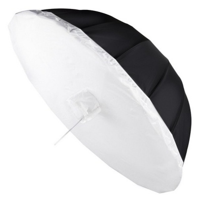 Parasol difusor circular para iluminação fotográfica preto e branco