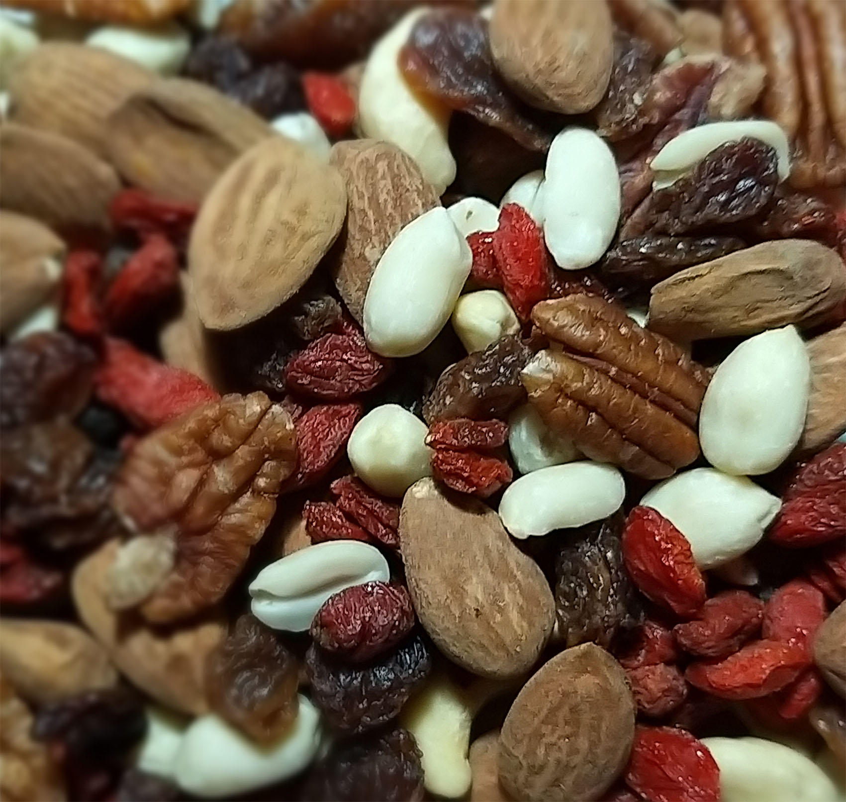 Mix Natural - 500g Mistura colorida de frutos secos e bagas secas variadas