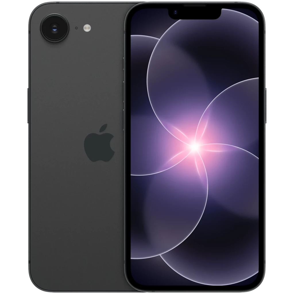 Apple iPhone 17e 5G 256 GB Preto Smartphone Apple iPhone preto com câmara traseira e ecrã frontal ligado