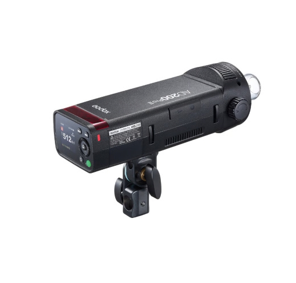 Godox Witstro AD200 Pro II Portable Flash Flash fotográfico Godox AD200Pro preto com visor digital e montagem ajustável