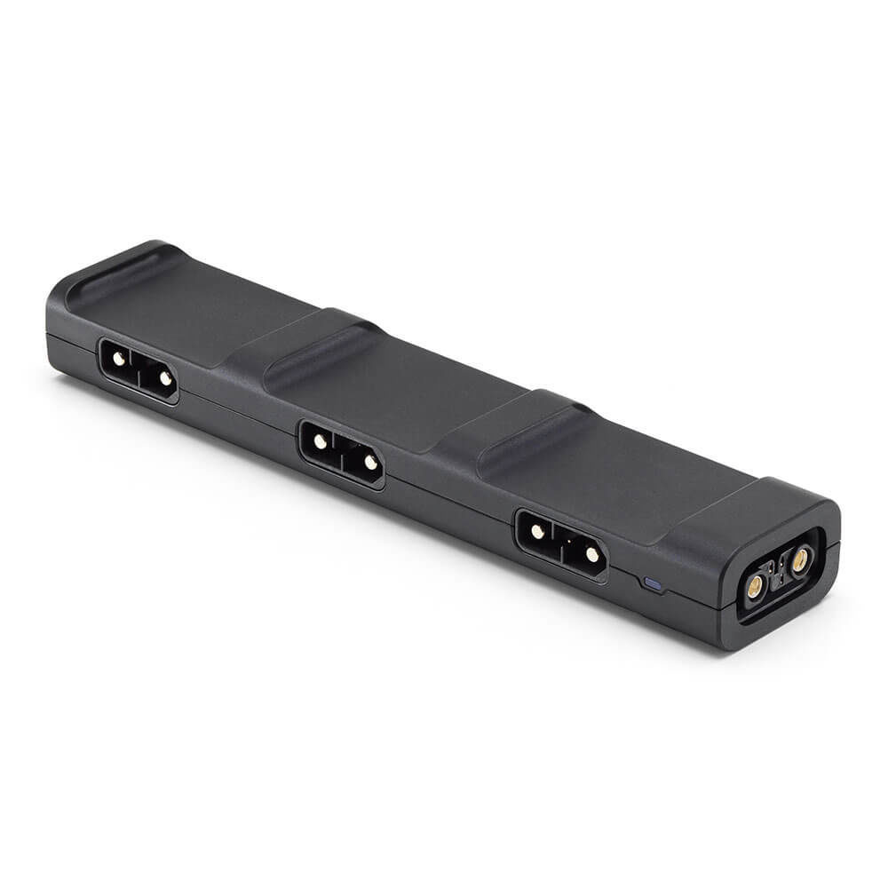 Hub de carregamento de bateria DJI FPV Bateria portátil preta com três compartimentos e conector