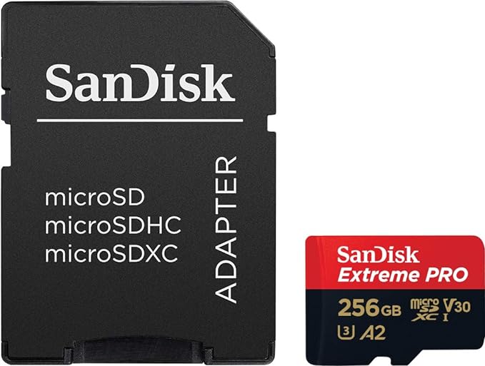 SanDisk Extreme Pro micro SDXC 256GB Cartão microSD SanDisk Extreme PRO 256GB com adaptador microSD preto
