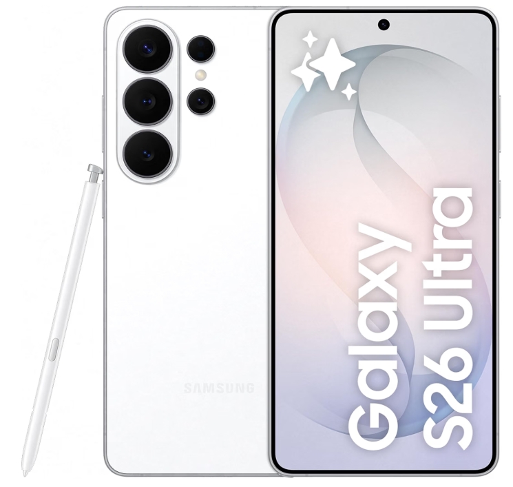 Samsung Galaxy S26 Ultra 256GB Branco Smartphone Samsung Galaxy S26 Ultra branco com caneta e ecrã frontal