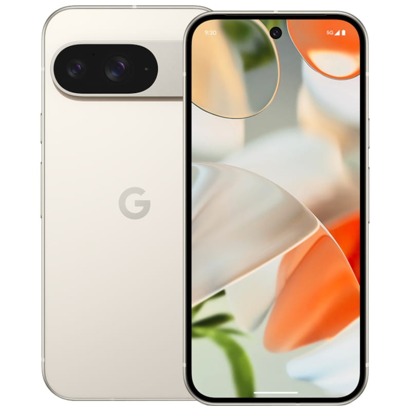 Smartphone Google Pixel branco visto de frente e de costas