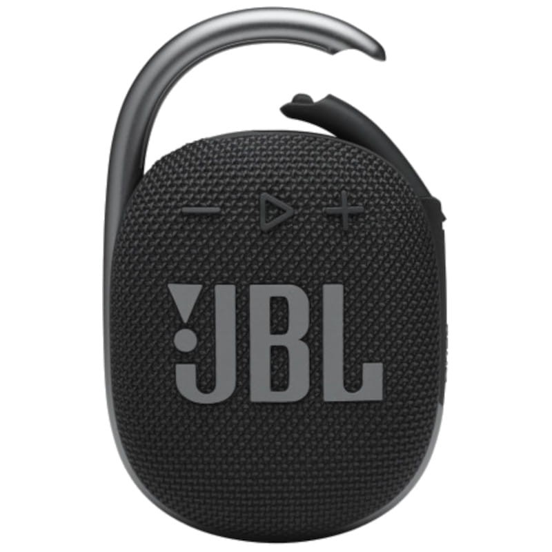 JBL Clip 4 Preto Coluna portátil JBL preta com gancho metálico cinzento