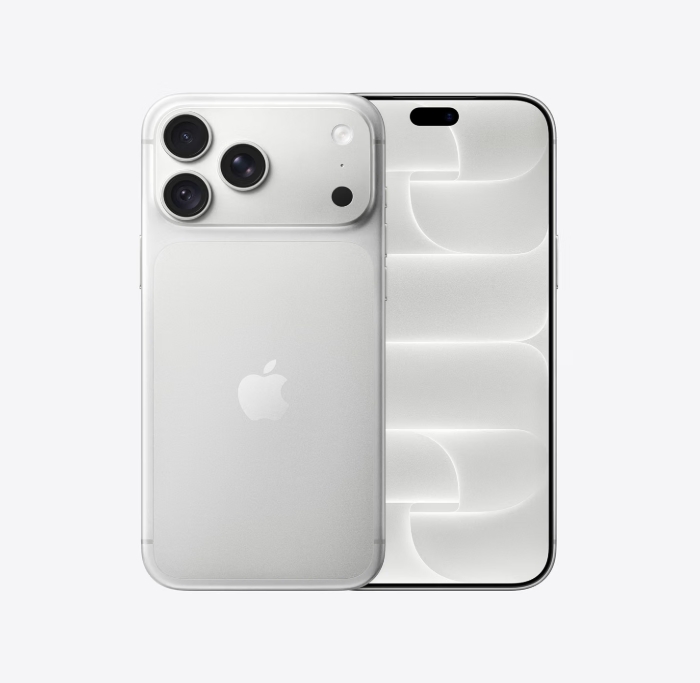 Apple iPhone 18 Pro MAX 512 GB - Prata Smartphone branco Apple com três câmaras e ecrã frontal preto