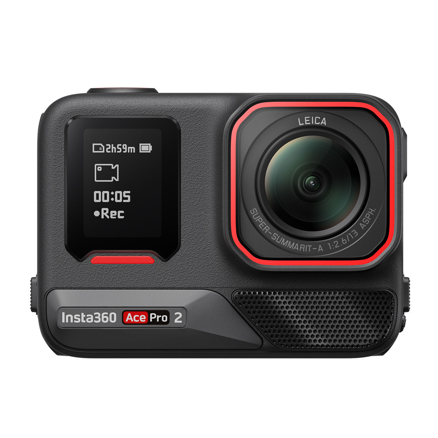 Insta360 Ace Pro 2 Câmara de ação preta Insta360 Ace Pro 2 com visor digital e lente Leica