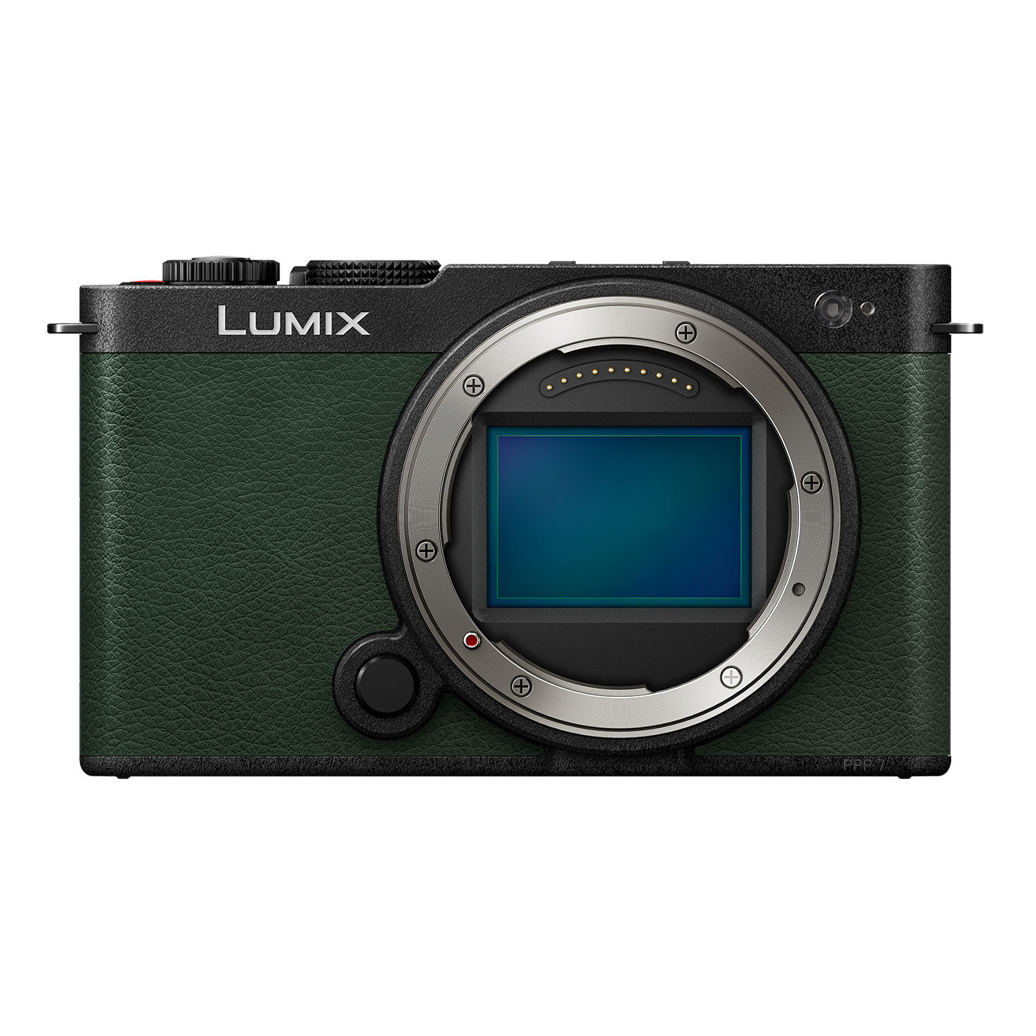 Panasonic S9 Dark Olive Câmara Panasonic LUMIX verde escuro e preto sem objetivas, sensor visível