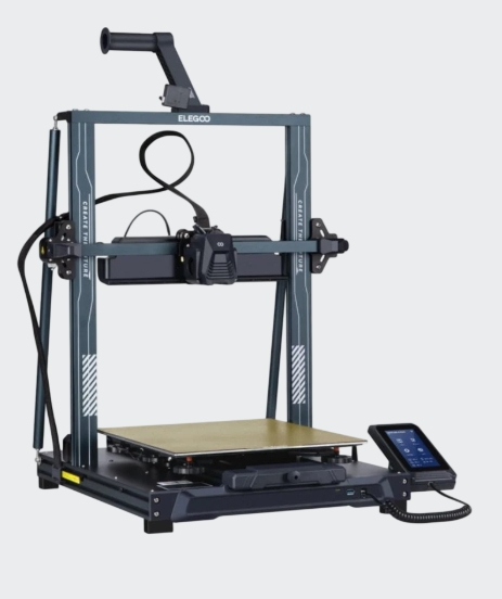 ELEGOO Neptune 4 Plus Impressora 3D Elegoo cinza escuro com mesa dourada e ecrã táctil
