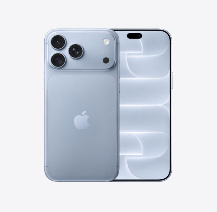Apple iPhone 18 Pro MAX 512 GB - azul glacial Smartphone Apple iPhone azul claro vista frontal e traseira