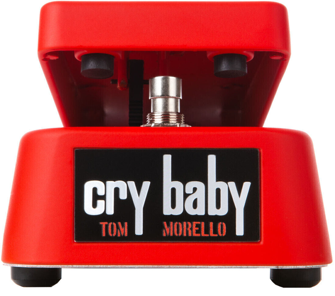 Dunlop Tom Morello Cry Baby Guitar Effect Pedal de efeito vermelho para guitarra com etiqueta 'cry baby TOM MORELLO'