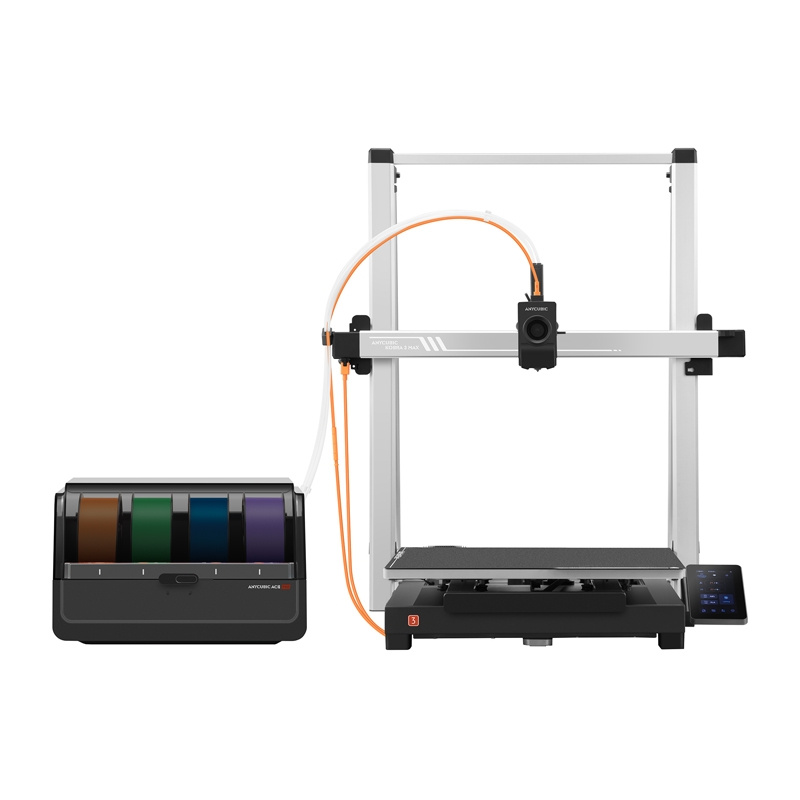 Anycubic Kobra 3 Max Combo Impressora 3D Anycubic Kobra 2 com deposito de filamentos coloridos e painel tátil