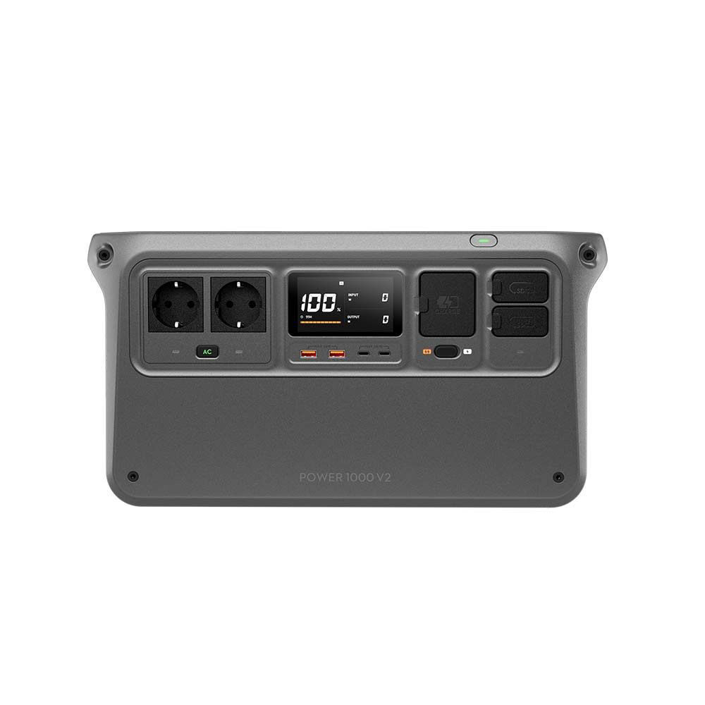 DJI Power 1000 V2 Aparelho portátil cinzento POWER1000 V2 com tomadas, ecrã digital e portas USB