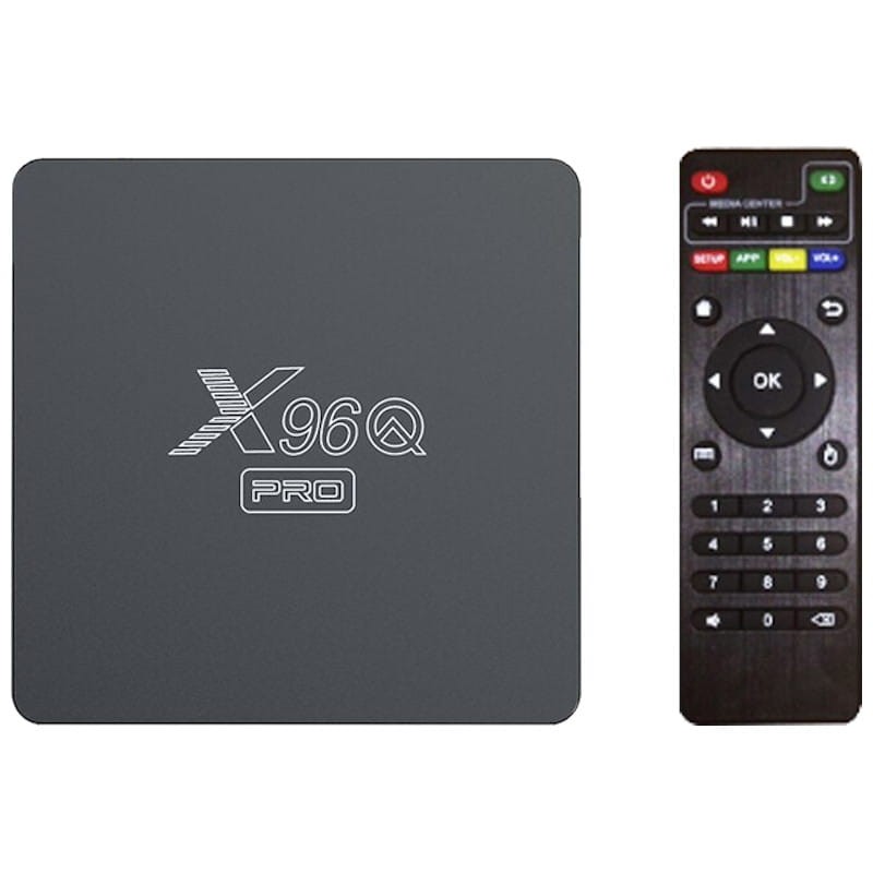 Media center X96Q PRO preto com comando remoto preto