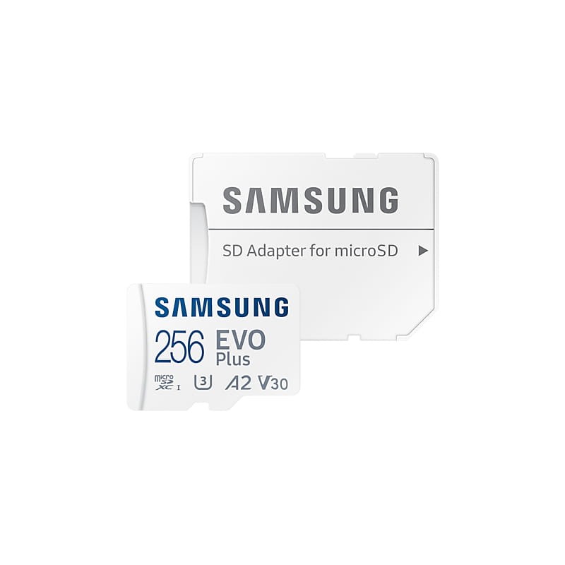 Cartão microSD Samsung 256 GB EVO Plus com adaptador SD