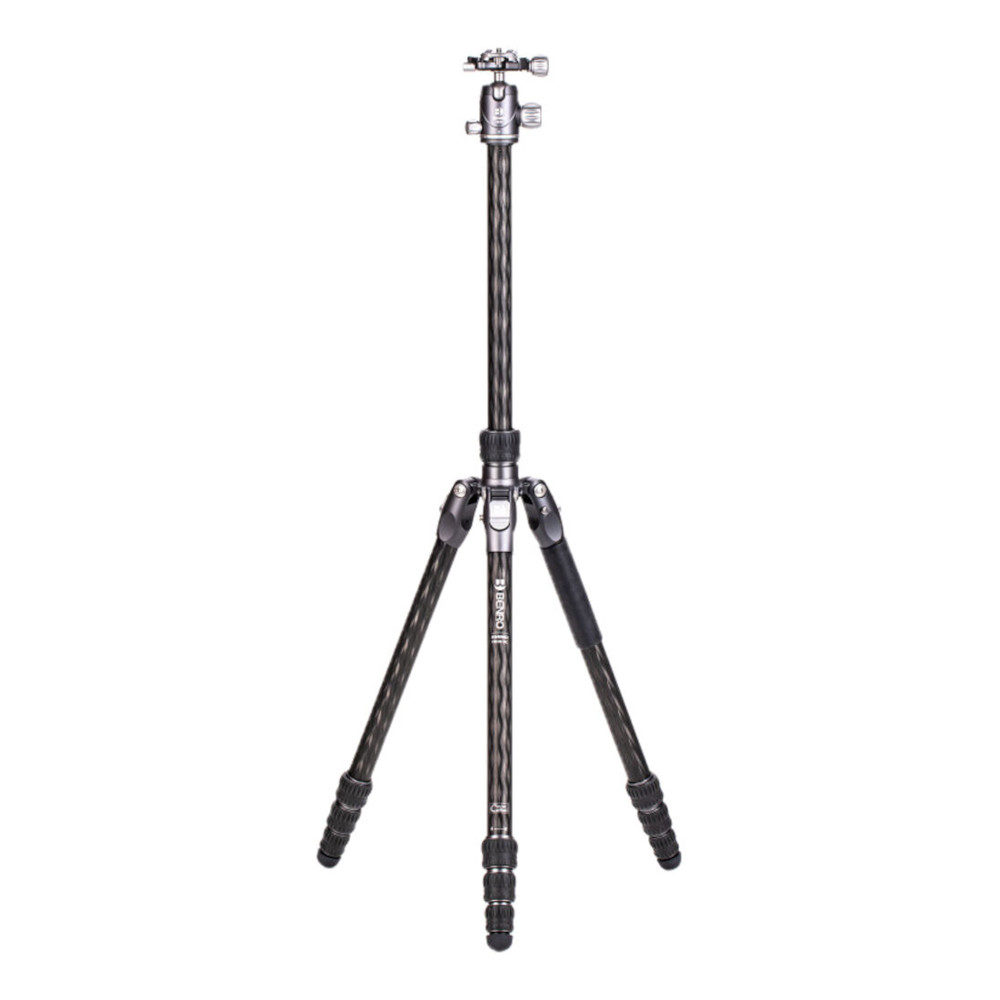Kit de tripé de carbono Benro Rhino FRHN24CVX25 Tripé para câmara fotográfica com pernas ajustáveis em carbono preto