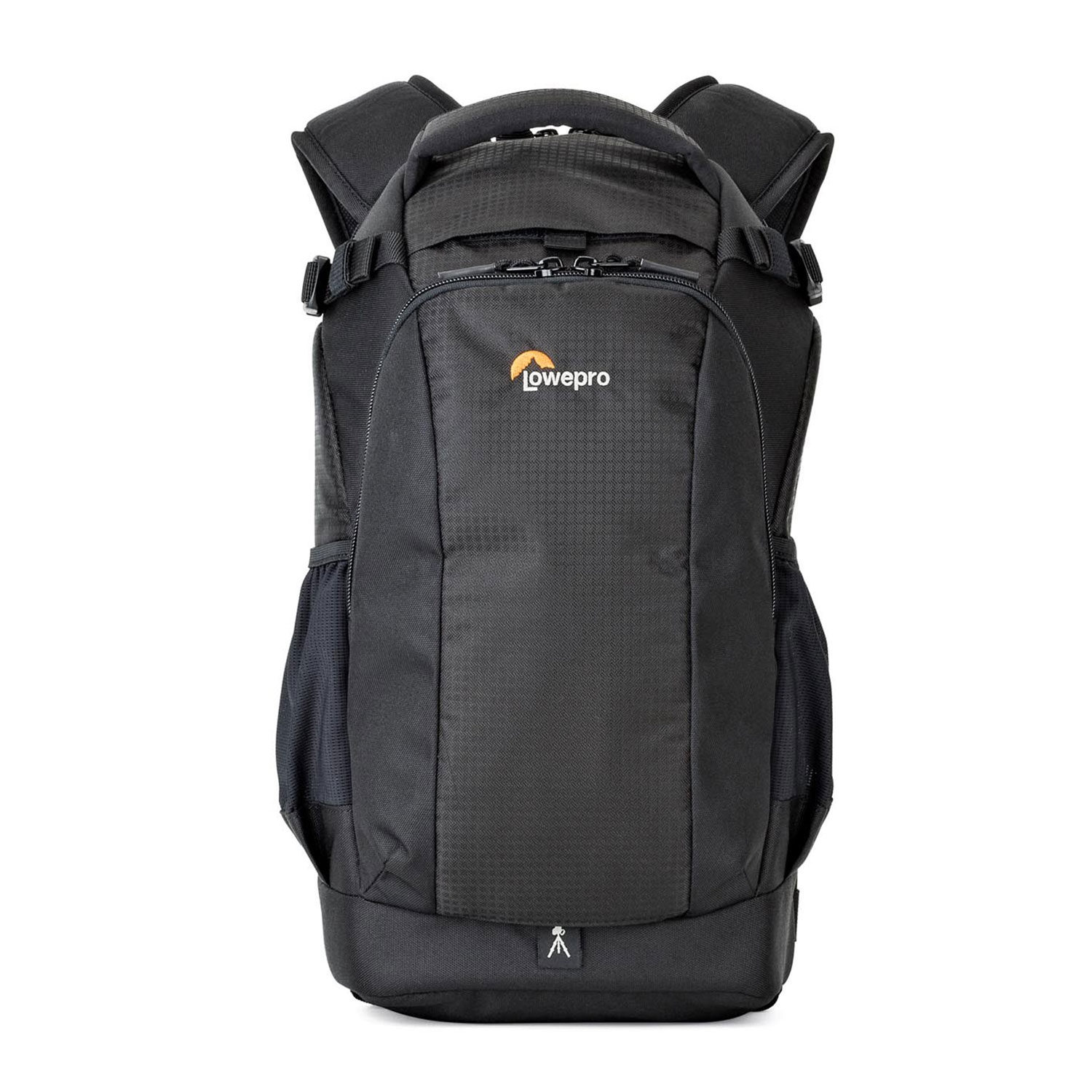 Lowepro Flipside 200 AW II Mochila preta Lowepro com alças almofadadas e logótipo visível
