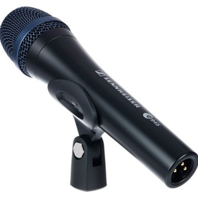 Microfone Sennheiser e 945 preto com grade azul escuro