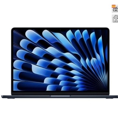 Computador portátil com ecrã e imagem abstrata azul