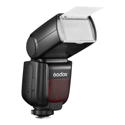 Flash de câmera Godox preto com difusor branco