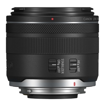 Objetivo de câmara fotográfica Canon preto com botões e marcações