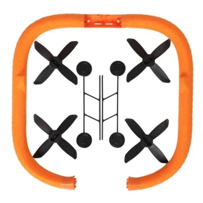 Kit de peças para drone com hélices, suportes, grades e anel de proteção laranja