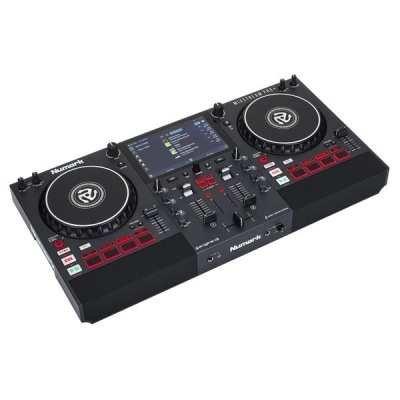 Controladora DJ Numark Mixtrack Pro FX com dois pratos e ecrã a cores