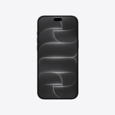 Smartphone preto com padrão cinzento no ecrã