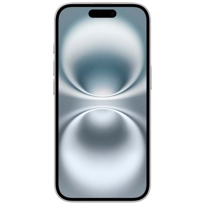 Smartphone com ecrã grande e imagem cinza com formas arredondadas