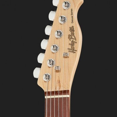 Cabeça de guitarra eléctrica Harley Benton com madeira clara e tarraxas prateadas