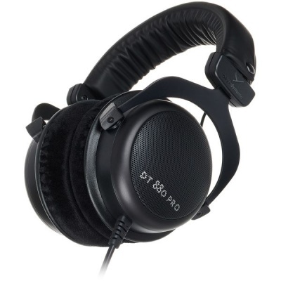 Headphones circumaurais preto com almofadas em veludo e arco acolchoado