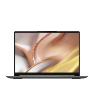 Portátil preto com ecrã amplo e fino em fundo branco