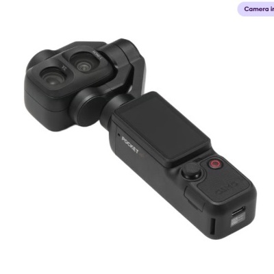 Câmara de vídeo DJI Pocket 2 compacta preta com ecrã e duas lentes