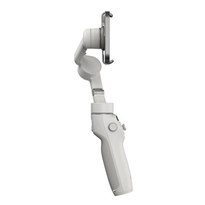 Estabilizador branco para smartphone com pega ergonómica e telemóvel