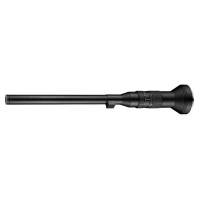 Tubo telescópico preto mate sobre fundo branco