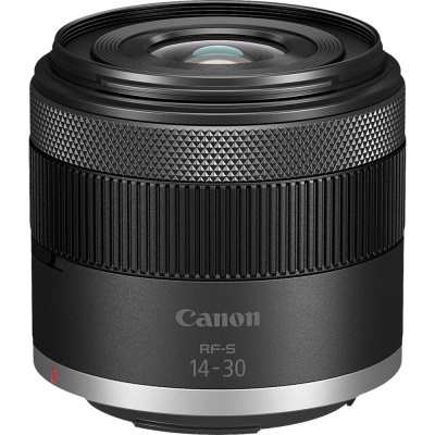 Lente Canon RF-S 14-30 preta com anel texturizado