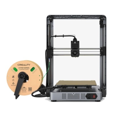 Impressora 3D preta com rolo de filamento CREALITY HYPER SERIES