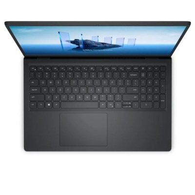 Computador portátil preto Dell aberto com teclado e ecrã