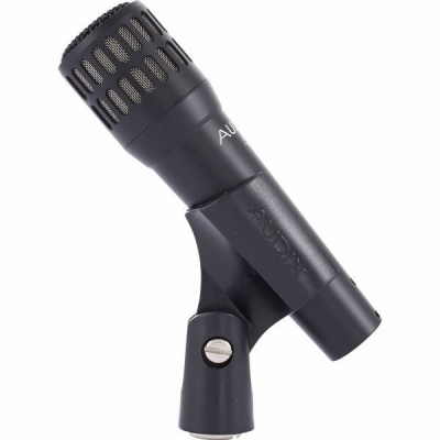 Microfone preto AUDIX com suporte e parafuso de fixação