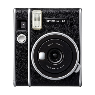 Câmara instantânea preta instax mini 40 com lente 60mm e flash integrado