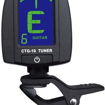 Afinador eletrônico Thomann CTG-10 para guitarra com visor digital e presilha preta