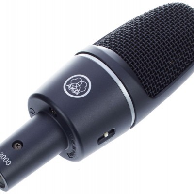 Microfone condensador AKG C3000 preto com grelha metálica