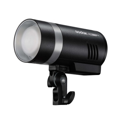 Flash fotográfico Godox AD200Pro preto com difusor amplo