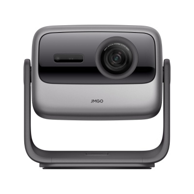 Projetor Jmgo cinzento e preto com lente circular e base rotativa